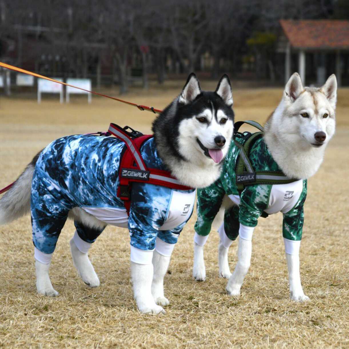 大理石纹印花防护弹力四脚衣